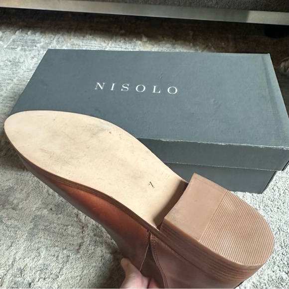 NISOLO Chelsea Boot Classic Brandy Leather Ankle‎ Boots Size 7 - Picture 3 of 5